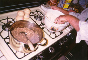 Gravy meat and biscuit batter